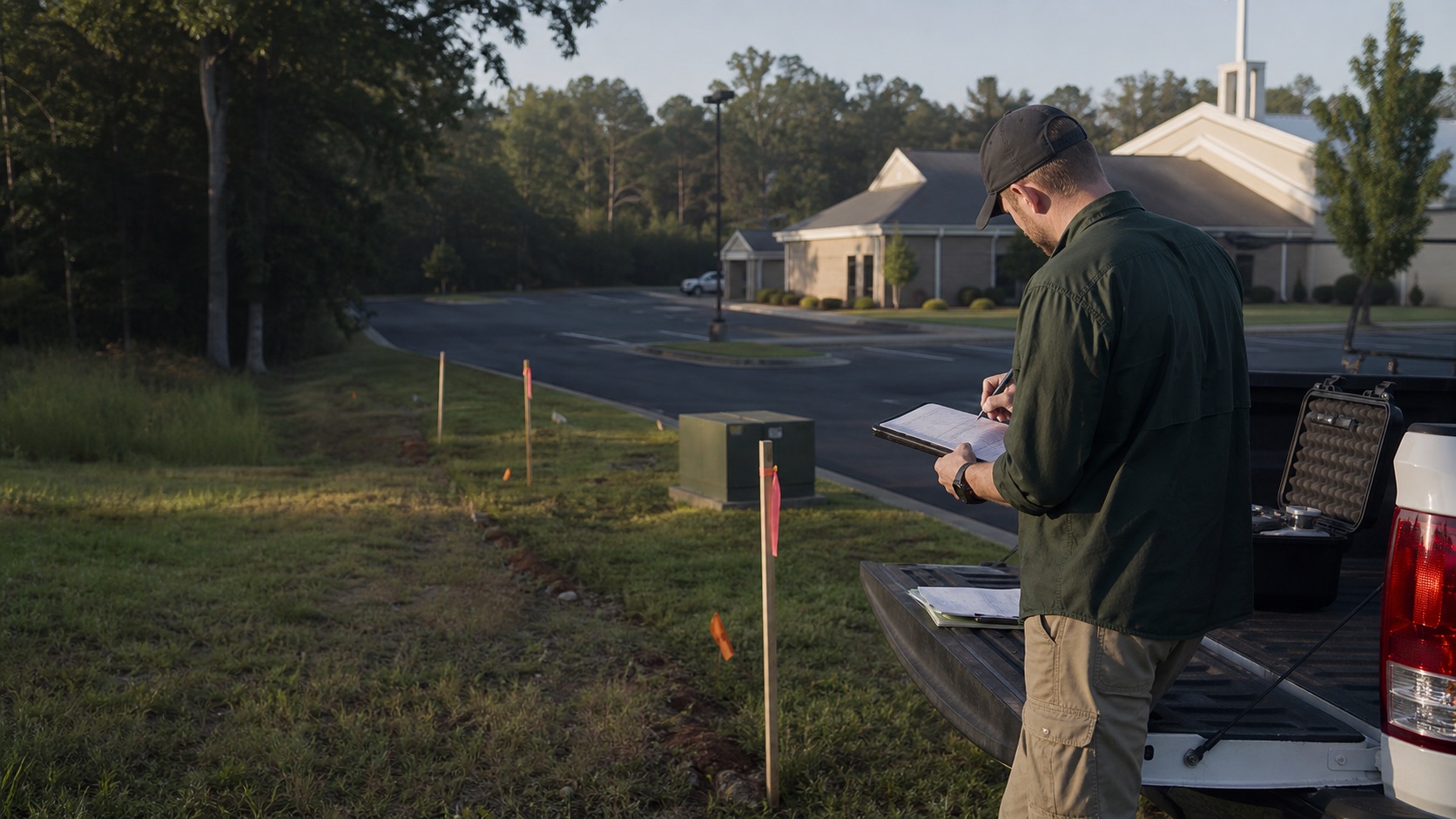 Field documentation equipment at a property site